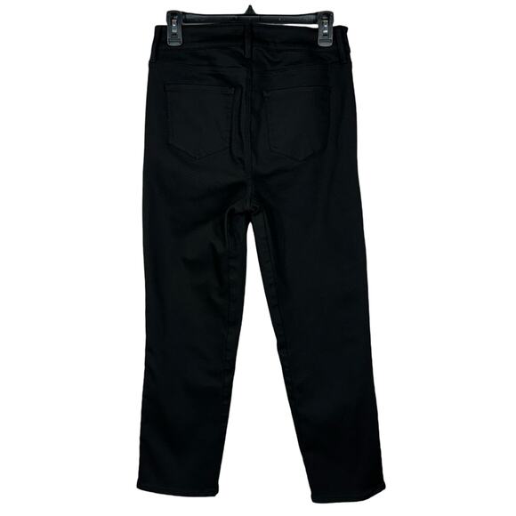 NYDJ SZ 4 Straight Jeans Stretch Mid-Rise Lift Tuck Zip-Fly Pockets Black Rinse - Picture 3 of 11